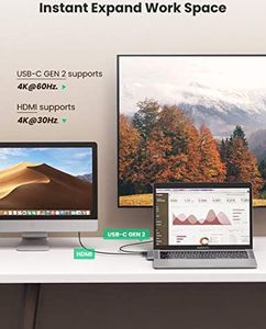 Stacja/replikator Ugreen UGREEN USB C Hub HDMI obsługuje MacBook Pro 16 cali, MacBook Pro 13 2020, MacBook Air 15 2019 Hub USB-C Adapter Thunderbolt 3 z 8K USB C, 4K HDMI, USB 3.0, zasilanie 100W 7