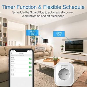 Gosund Gosund WLAN Inteligentne gniazdo 2-pak, gniazda Alexa Wtyczki Smart Home 16 A mierzy zużycie energii Funkcja timera Zdalne sterowanie Wymagana wtyczka Wi-Fi bez koncentratora Praca z Alexa Google Home, tylko 2,4 GHz 4