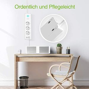 Gosund Inteligentna Listwa Gosund WLAN z USB, niezależnym przełącznikiem, wieloma gniazdami z kontrolą głosową Alexa i Google Home, pomiar zużycia energii, minutnik i kontrola aplikacji, 5 stóp, WIFI tylko 2,4 GHz 3