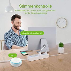 Gosund Inteligentna Listwa Gosund WLAN z USB, niezależnym przełącznikiem, wieloma gniazdami z kontrolą głosową Alexa i Google Home, pomiar zużycia energii, minutnik i kontrola aplikacji, 5 stóp, WIFI tylko 2,4 GHz 6