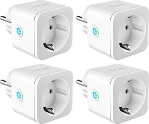 TECKIN Gniazdo TECKIN Smart Wlan 16A Wifi Inteligentne mini gniazdo, współpracuje z Androidem i iOS Siri oraz Google Home, Alexa, Google Nest Hub, TYLKO sieć 2,4 GHz (4 PAKIET) 1