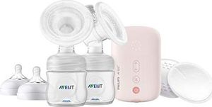 Avent Elektryczny laktator Philips Avent SCF397 / 11, podwójna laktator, elastyczna silikonowa poduszka, naturalna butelka, cichy silnik, różowy 5