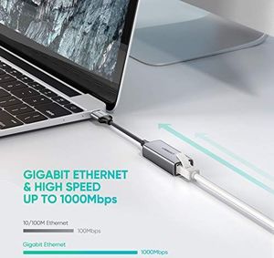Karta sieciowa Ugreen UGREEN Adapter USB Ethernet USB 3.0 do RJ45 10/100/1000 Adapter USB do LAN Adapter sieciowy USB Adapter Gigabit do MacBooka, Ultrabooka, laptopa, PC pod Windows, Mac OS, Linux i Chrome OS, aluminium 4