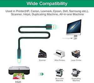 Ugreen Kabel drukarki UGREEN Kabel połączeniowy drukarki Kabel aktywnego skanera Kabel USB A / B Wtyk USB 2.0 A do wtyku B Obsługiwane dla HP, Canon, Lexmark, Epson, Dell / pozłacane styki (15 m) 7