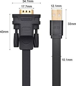 Kabel USB Ugreen UGREEN USB na RS232 adapter szeregowy kabel konwertera / USB szeregowy USB - A / wtyczka - seria DB9 z chipsetem FTDI kompatybilnym z Windows RT / 8/7 / Vista / XP / Win 10/2000, Mac OS X 10.6 itd. 1m 8