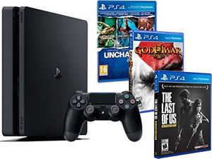Sony Konsola Playstation 4 PS4 Slim 1Tb MEGAPACK 5 gier! The Last Of Us + Uncharted Collection (3 w 1) + God of War: Remastered HD 1