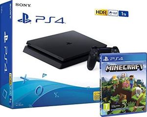 Sony PS4 Slim 1TB czarna konsola Playstation 4 + Minecraft Bedrock 1