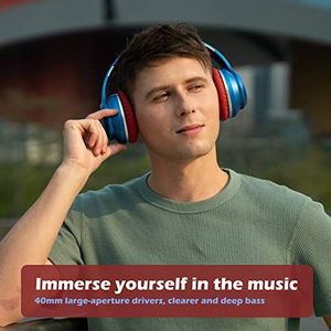 Słuchawki Srhythm Słuchawki bezprzewodowe Bluetooth 5.0, wersja Srhythm 2020 NC15 Over-Ear Składane z mikrofonami na lekcje online / dom / biuro / TV / PC / telefon 6