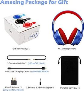 Słuchawki Srhythm Słuchawki bezprzewodowe Bluetooth 5.0, wersja Srhythm 2020 NC15 Over-Ear Składane z mikrofonami na lekcje online / dom / biuro / TV / PC / telefon 8