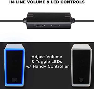 Głośniki komputerowe GOgroove GOgroove SonaVERSE O2i Komputer PC Głośnik zasilany przez USB z wejściem AUX 3,5 mm - 2,0-kanałowy podwójny pasywny Głośnik niskotonowy, zintegrowana akcentujące oświetlenie LED Idealne do gier - białe 7