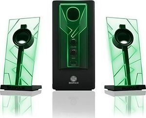 Głośniki komputerowe GOgroove System Głośników GOgroove 2.1 do PC PC z systemem Głośników biurkowych z efektem LED z subwooferem i niebieskimi podświetleniami LED, idealny do gier stereo na komputerze, PC, notebooku 1