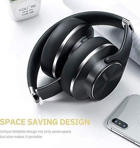 Słuchawki Doqaus DOQAUS , [do 52 godzin] Słuchawki bezprzewodowe z 3 trybami EQ, dwoma przetwornikami 40 mm, nausznikami z białkami pamięci i redukcją szumów Zintegrowany mikrofon do smartfona / komputera / telewizora 4