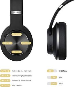 Słuchawki Doqaus DOQAUS , [do 52 godzin] Słuchawki bezprzewodowe z 3 trybami EQ, dwoma przetwornikami 40 mm, nausznikami z białkami pamięci i redukcją szumów Zintegrowany mikrofon do smartfona / komputera / telewizora 5