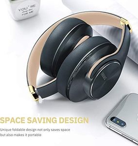 Słuchawki Doqaus Słuchawki Bluetooth DOQAUS , [do 52 godzin] Słuchawki bezprzewodowe z 3 trybami EQ, składany zestaw słuchawkowy stereo HiFi z mikrofonem, miękkie nauszniki do iPhone'a / iPada / Androida / laptopa (szary asfalt) 5