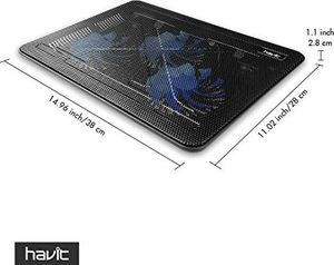 Podstawka chłodząca Havit HAVIT podkładka chłodząca do laptopa / podstawka chłodząca, mata chłodząca do notebooka 15,6-17 cali, laptop (3 wentylatory), czarny (F2056) 3