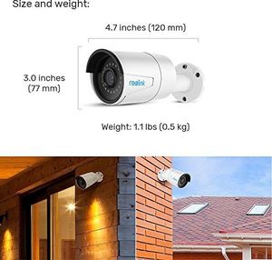 Kamera IP Reolink Reolink Kamera IP 5MP Kamera PoE z dźwiękiem, gniazdo kart micro SD, wykrywanie ruchu, zdalny dostęp i wodoodporność IP66 , wewnątrz, bezpieczeństwo domu RLC-410-5MP 5