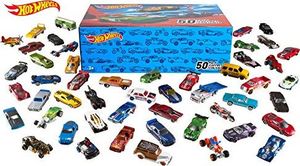 Mattel Hot Wheels CGN22 - zestaw 50 pojazdów odlewanych ciśnieniowo w skali 1:64, bardzo duży zestaw upominkowy, po 50 zabawek każdy, losowy wybór, od 3 lat 1