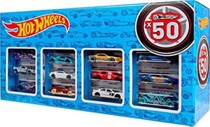 Mattel Hot Wheels CGN22 - zestaw 50 pojazdów odlewanych ciśnieniowo w skali 1:64, bardzo duży zestaw upominkowy, po 50 zabawek każdy, losowy wybór, od 3 lat 7