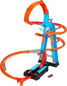 Mattel Hot Wheels GWT39 - Sky Crash Tower, 60 cm wysokości z akceleratorem na baterie i pomarańczowym torem z pętlą, prezent dla dzieci w wieku od 5 do 10 lat, zastrzeżone zmiany w opakowaniu 1