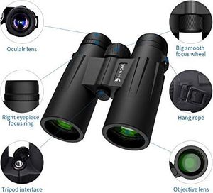 Lornetka Hosome HOSOME Lornetka 12x42 i dzieci Lornetka z noktowizorem w słabym świetle Kompaktowa lornetka do obserwacji ptaków, wędrówek, podróży, polowań i sportu, koncertów i teatru 3