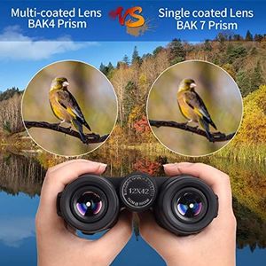 Lornetka Hosome HOSOME Lornetka 12x42 i dzieci Lornetka z noktowizorem w słabym świetle Kompaktowa lornetka do obserwacji ptaków, wędrówek, podróży, polowań i sportu, koncertów i teatru 5