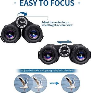 Lornetka Hosome HOSOME Lornetka 12x42 i dzieci Lornetka z noktowizorem w słabym świetle Kompaktowa lornetka do obserwacji ptaków, wędrówek, podróży, polowań i sportu, koncertów i teatru 7