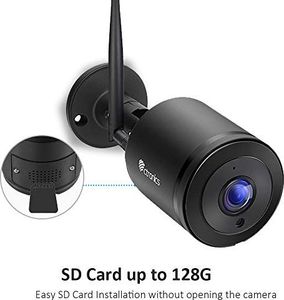 Kamera IP Ctronics Kamera zewnętrzna WLAN, kamera IP Ctronics zewnętrzna WiFi HD 1080P z szerokim kątem 110 , dwukierunkowe audio, 30m IR Night Vision, wykrywanie ruchu, wodoodporność IP66, zdalny dostęp (czarny) 9