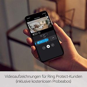 Amazon Przedstawiamy: Ring Indoor Cam firmy Amazon, kompaktowa wtykowa kamera bezpieczeństwa HD z funkcją domofonu, biała, współpracująca z Alexą 4