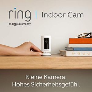 Amazon Przedstawiamy: Ring Indoor Cam firmy Amazon, kompaktowa wtykowa kamera bezpieczeństwa HD z funkcją domofonu, biała, współpracująca z Alexą 5