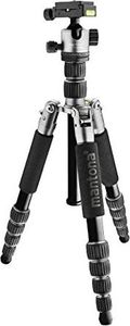 Statyw Mantona Lekki podróżnik Mantona - lekki aluminiowy statyw podróżny, niezwykle lekki 1,1 kg i kompaktowy 30,5 cm, funkcja na jednej nodze, panoramiczna głowica kulowa 360do Arca-Swiss, z torbą, czarno-szara 3