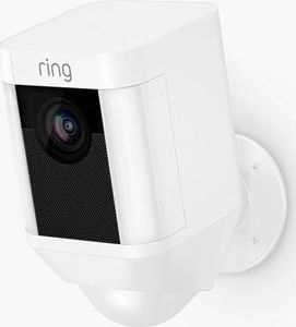 Kamera IP Amazon Przewodowa kamera z reflektorem Ring - Kamera monitoringu HD z oświetleniem LED, syreną i funkcją domofonu, przewodowa 240 V, biała 1