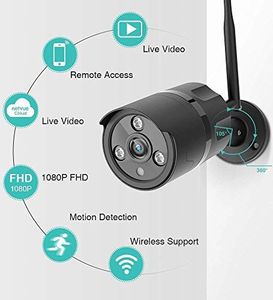 Kamera IP Netvue Kamera NETVUE , kamera 1080P WLAN zewnętrzna wodoodporna kamera bezpieczeństwa IP66 z noktowizorem, dwukierunkowym dźwiękiem, detekcją ruchu 2