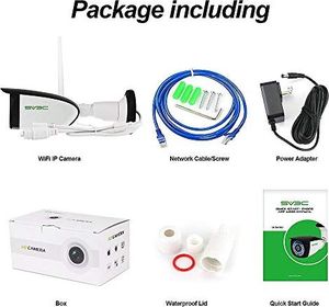 Kamera IP SV3C Kamera SV3C 5MP poza siecią WLAN, kamera IP Super HD WiFi z dwukierunkowym dźwiękiem, noktowizor, gniazdo kart SD, detekcja ruchudoe smartfonami, tabletami i PC z systemem Windows 7