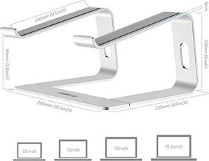 Nulaxy Podstawka na laptopa, Nulaxy Ergonomic Notebook Stand: uchwyt na komputer, uchwyt, podstawka do komputerów Dell, HP, Samsung, Lenovo, wszystkie notebooki 1015,6 cala, srebrne 2