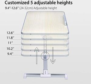Avantree Avantree Neetto przenośna taca na łóżko, regulowana wysokość stolik na laptopa taca łóżko śniadanie biurko na notebooka stojące biurko, składany stolik na laptopa na sofę 4