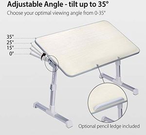 Avantree Avantree Neetto przenośna taca na łóżko, regulowana wysokość stolik na laptopa taca łóżko śniadanie biurko na notebooka stojące biurko, składany stolik na laptopa na sofę 5