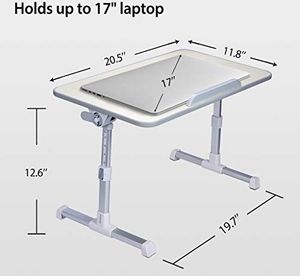 Avantree Avantree Neetto przenośna taca na łóżko, regulowana wysokość stolik na laptopa taca łóżko śniadanie biurko na notebooka stojące biurko, składany stolik na laptopa na sofę 6