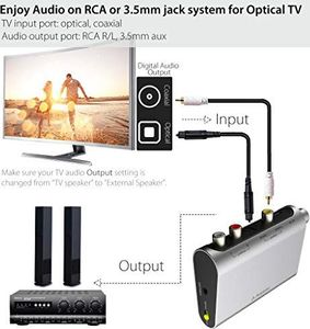 Adapter AV Avantree Avantree DAC02 konwerter DAC DA konwerter cyfrowo-analogowy konwerter audio, adapter SPDIF Toslink z kablem optycznym, regulacja głośności, optyczne wejście koncentryczne telewizora, głośnik słuchawkowy 3,5 mm AUX RCA wyjście L / R 4