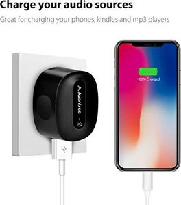 Adapter AV Avantree Avantree aptX Low Latency odbiornik Bluetooth do stereo z wtyczką, adapter bezprzewodowego odbiornika audio z kablem 3,5 mm aux cinch do strumieniowego przesyłania muzyki, system dźwiękowy HiFi - Roxa Plus 5