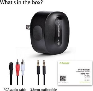 Adapter AV Avantree Avantree aptX Low Latency odbiornik Bluetooth do stereo z wtyczką, adapter bezprzewodowego odbiornika audio z kablem 3,5 mm aux cinch do strumieniowego przesyłania muzyki, system dźwiękowy HiFi - Roxa Plus 6