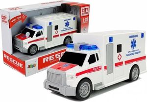 Lean Sport Ambulans z napędem frykcyjnym Biały Na Baterie 1:20 z Dźwiękiem 1