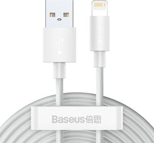 Kabel USB Baseus USB-A - Lightning 1.5 m Biały (6953156230316) 1