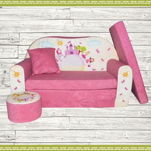 Galeriatrend Sofa kanapa dla dzieci rozkładana Różowy Zamek 1