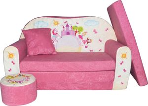 Galeriatrend Sofa kanapa dla dzieci rozkładana Różowy Zamek 3