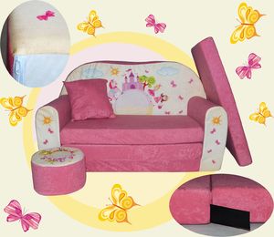 Galeriatrend Sofa kanapa dla dzieci rozkładana Różowy Zamek 5