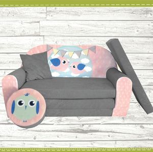 Galeriatrend Sofa kanapa dla dzieci rozkładana Bird Grey 1