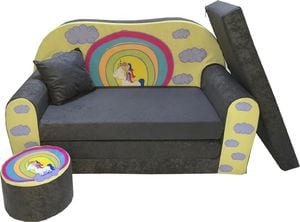 Galeriatrend Sofa kanapa dla dzieci rozkładana Kucyk Tecza 1