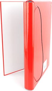ADELANTE Teczka z gumką A4 4cm skrzydłowa z ringami czerwona 3