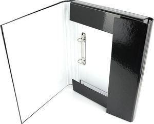 ADELANTE Teczka z gumką A4 4cm skrzydłowa z ringami czarna 2