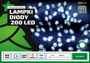 Lampki choinkowe Multimix.pl LED na kabel kolorowe możliwość łączenia 200szt. (OLED-200/G/M) 1